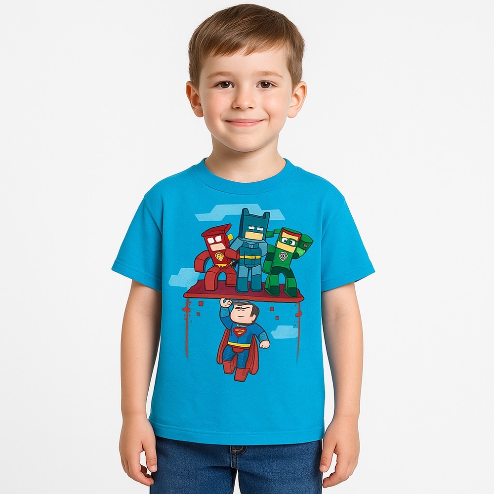DC Comics | Blue Justice League Graphic Tee Boys M 10/12